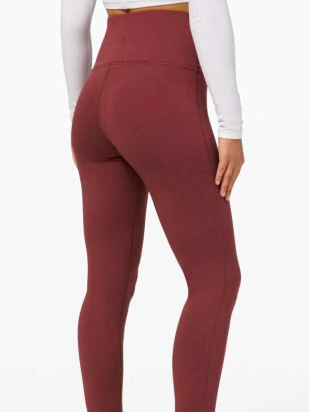 Lululemon Wunder Lounge Super-High-Rise Tight 28" Red Merlot Fleece Lined Size 8